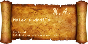 Maier András névjegykártya